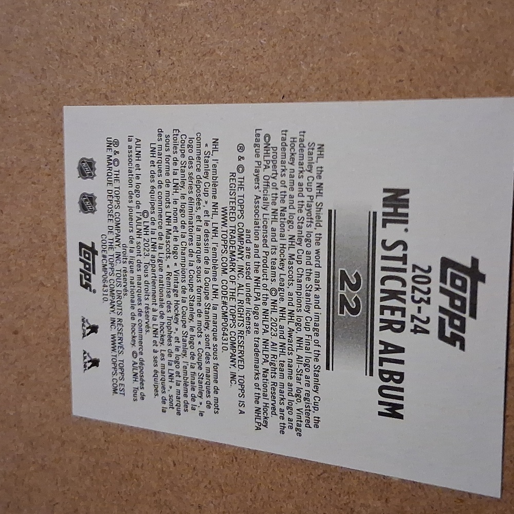 Matias Maccelli Rookie Trading Card + Sticker - Picture 4 of 8